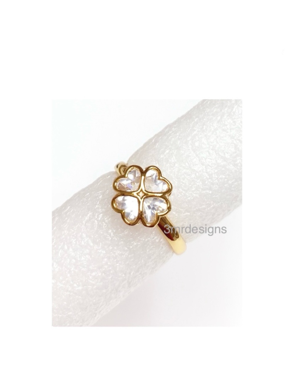 NWT Kate Spade ♠️ SOMETHING SPARKLY SPADE 12-K Gold Plated CZ Crystals Ring - Picture 5 of 9